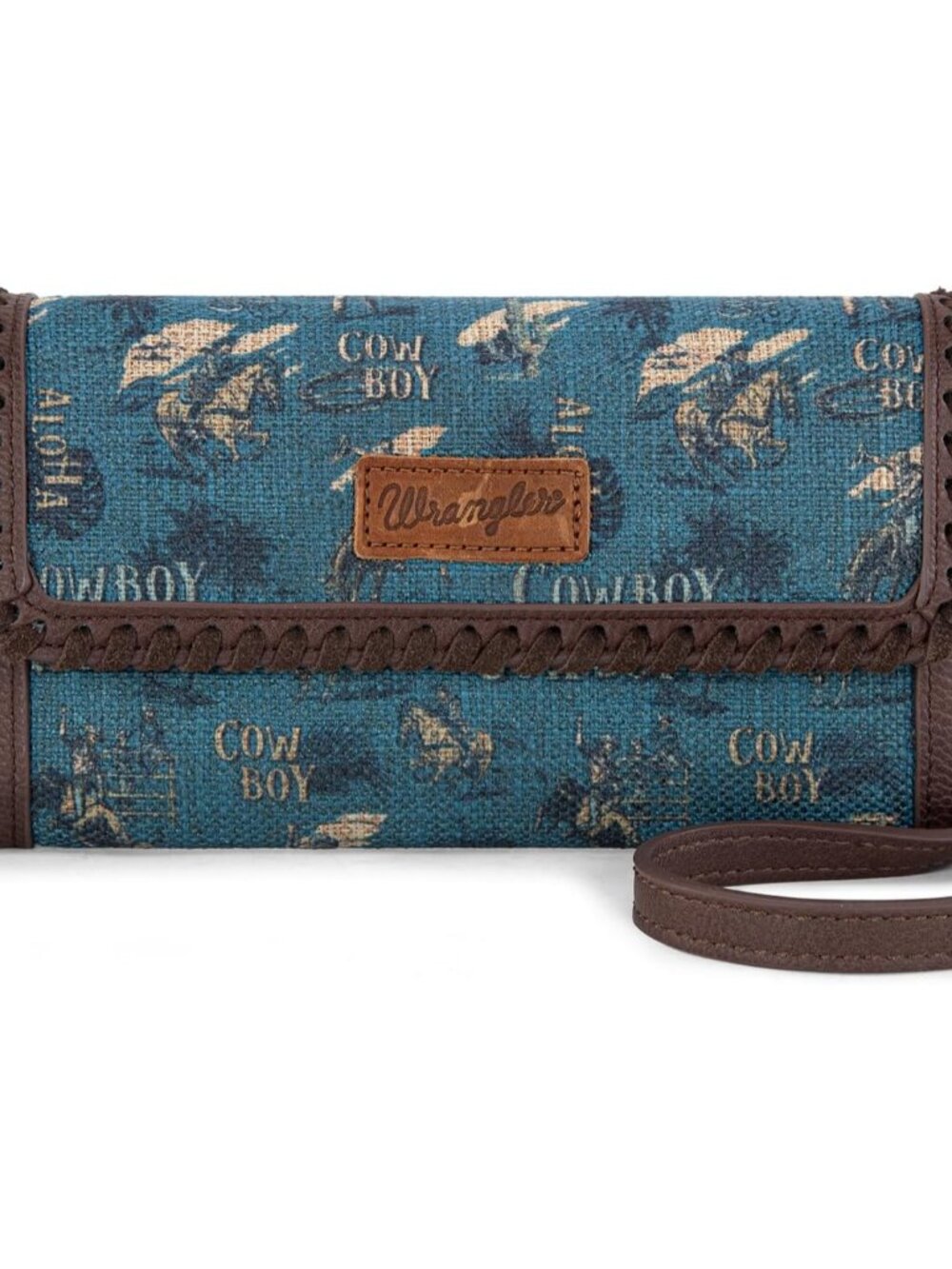 Wrangler Cowboy Print Small Crossbody Bags for Women Western Wristlet Wallet